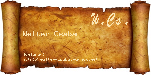 Welter Csaba névjegykártya